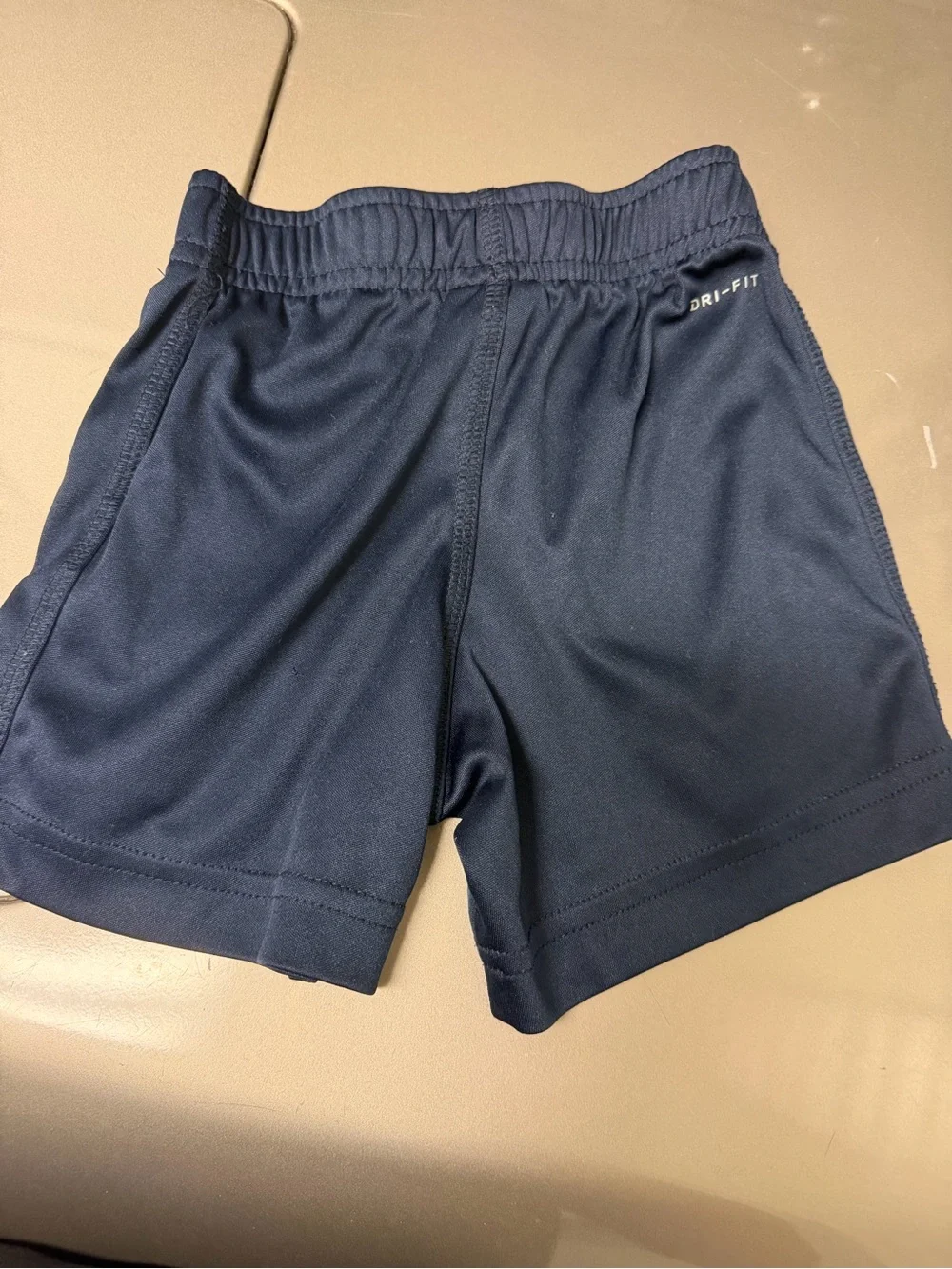 Nike Kids' Navy Athletic Shorts with White Swoosh 2T drifit